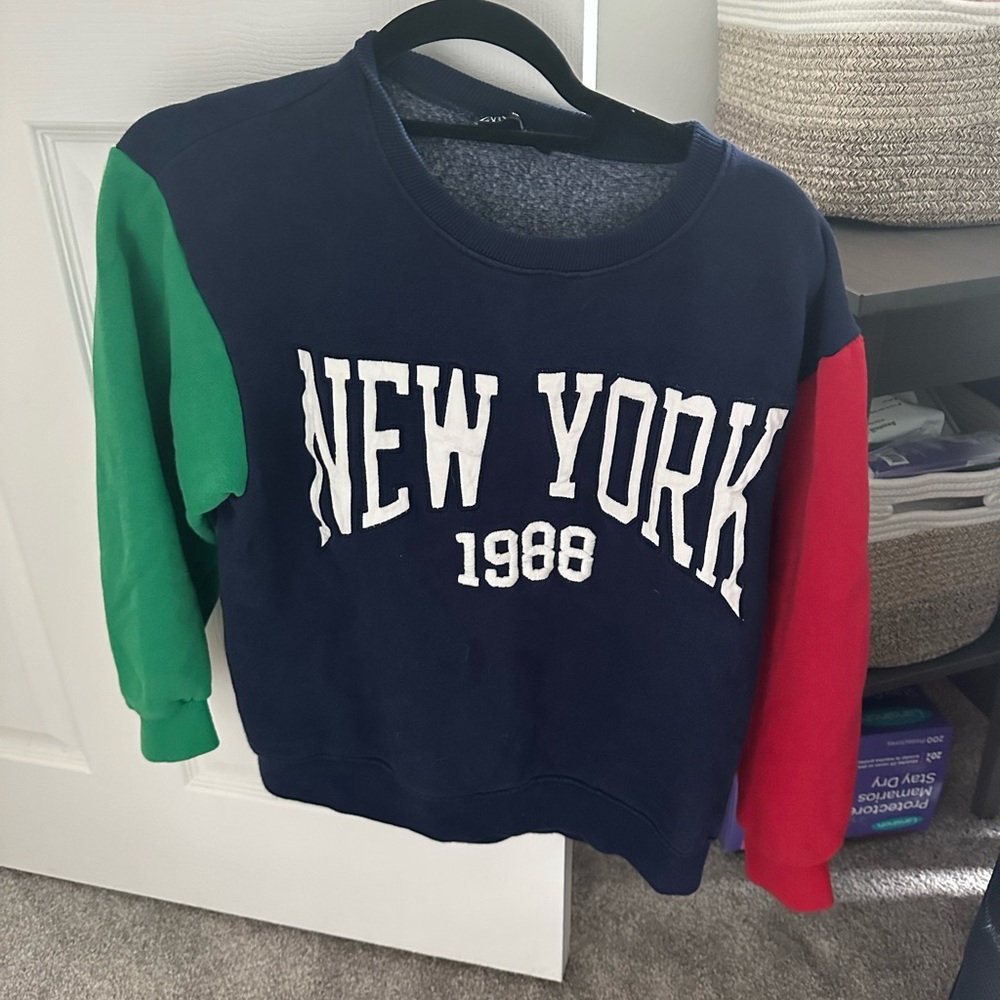 Zara New York Tri Tone Sweatshirt